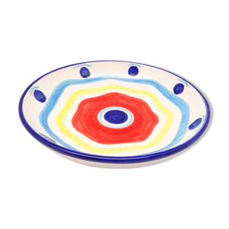 Multicolored hollow plate in Italian ceramic