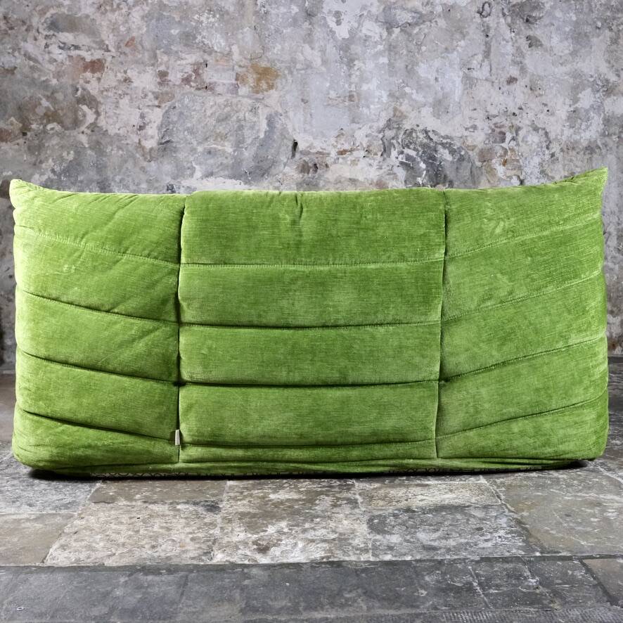 Original Togo velvet bed by Michel Ducaroy for Ligne Roset, 1970s