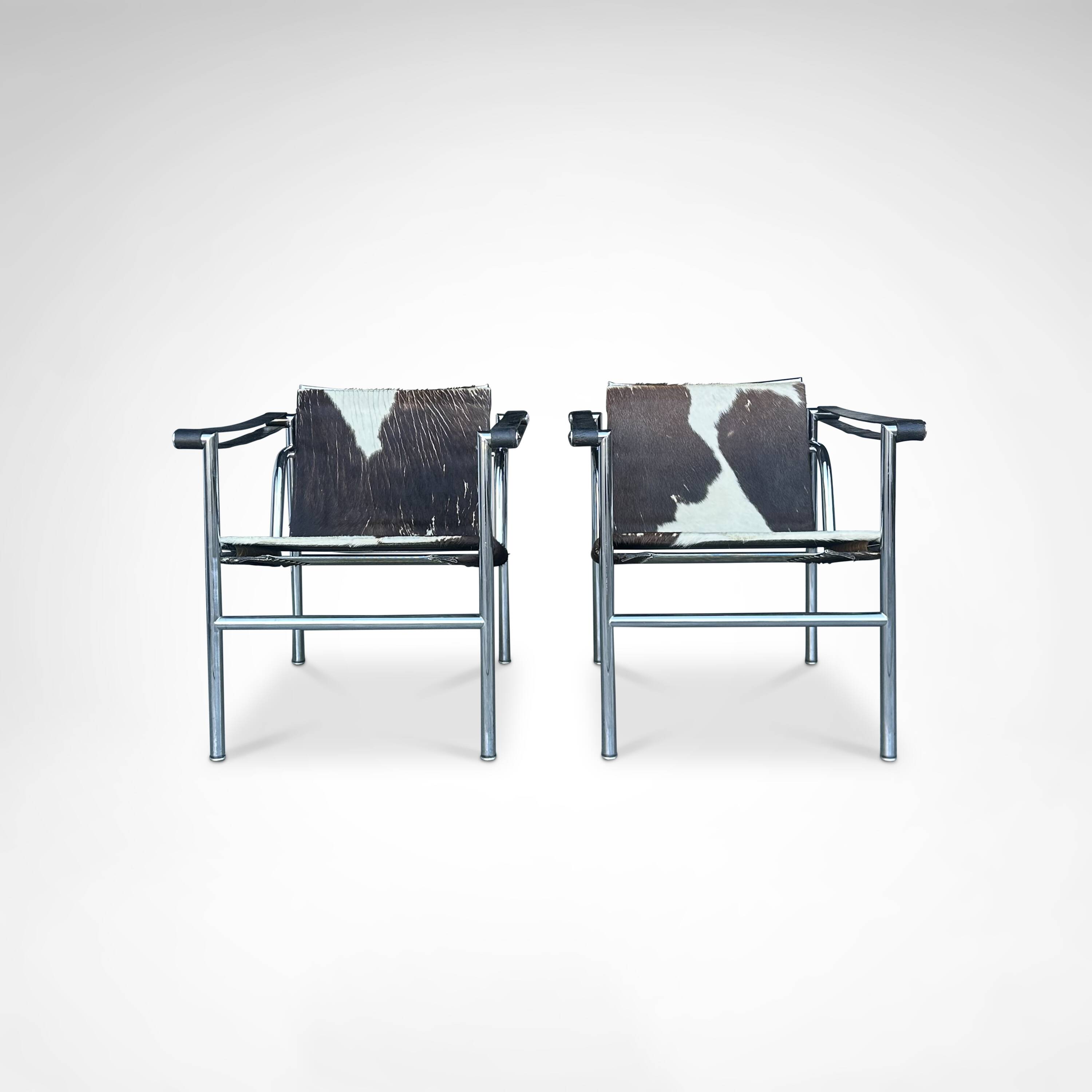 Early number LC1 ponyskin armchair by Le Corbusier et al for Cassina 1970s