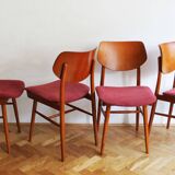 Ensemble de quatre chaises de salle à manger tchèques des années 1960 par TON avec une influence scandinave