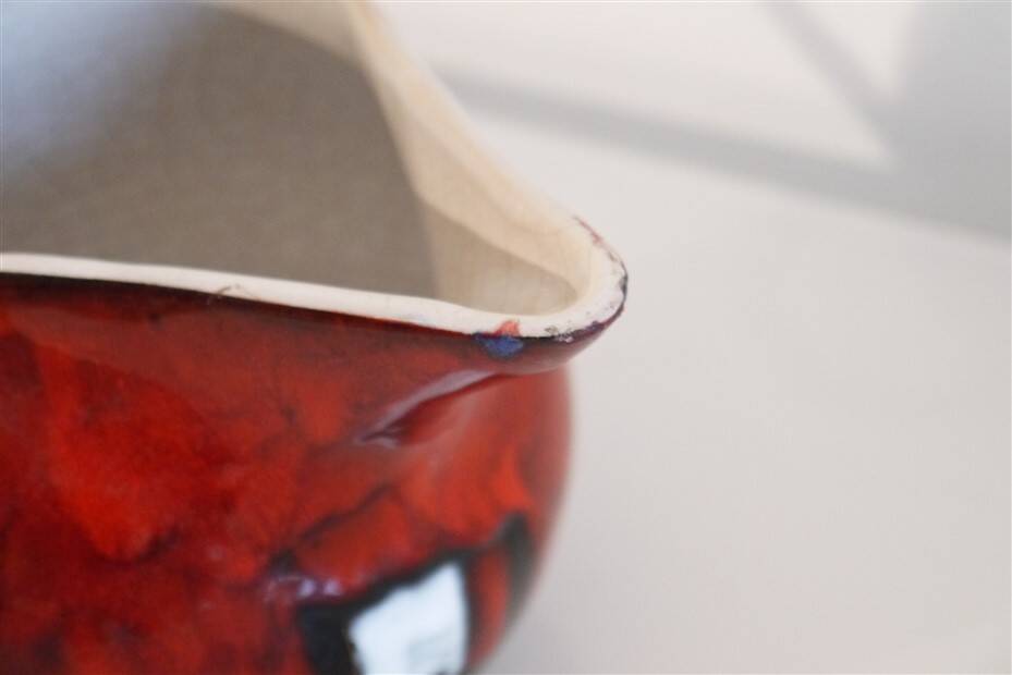 Italian vase with ceramic handle 1960