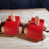 6 Little colorful wooden cars