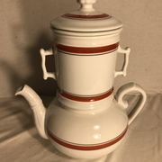 Théière Pillivuyt et 4 tasses céramique vintage