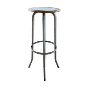 Tabouret haut en bois et métal,