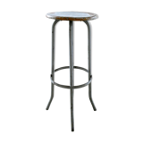 Wooden and metal high stool, 1960s