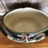 Old Art Nouveau Planter G De Bruyn Vintage Enameled Ceramic