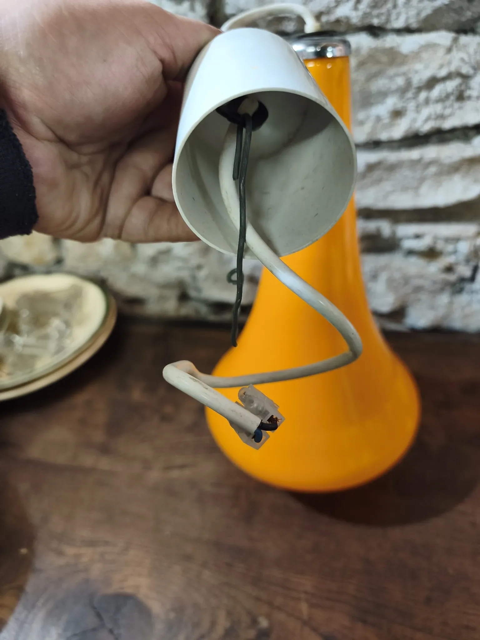 Suspension opaline orange vintage