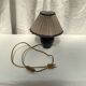 Ceramic lamp signed with pleated lampshade