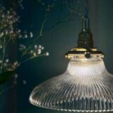 Vintage holophane glass lampshade pendant light