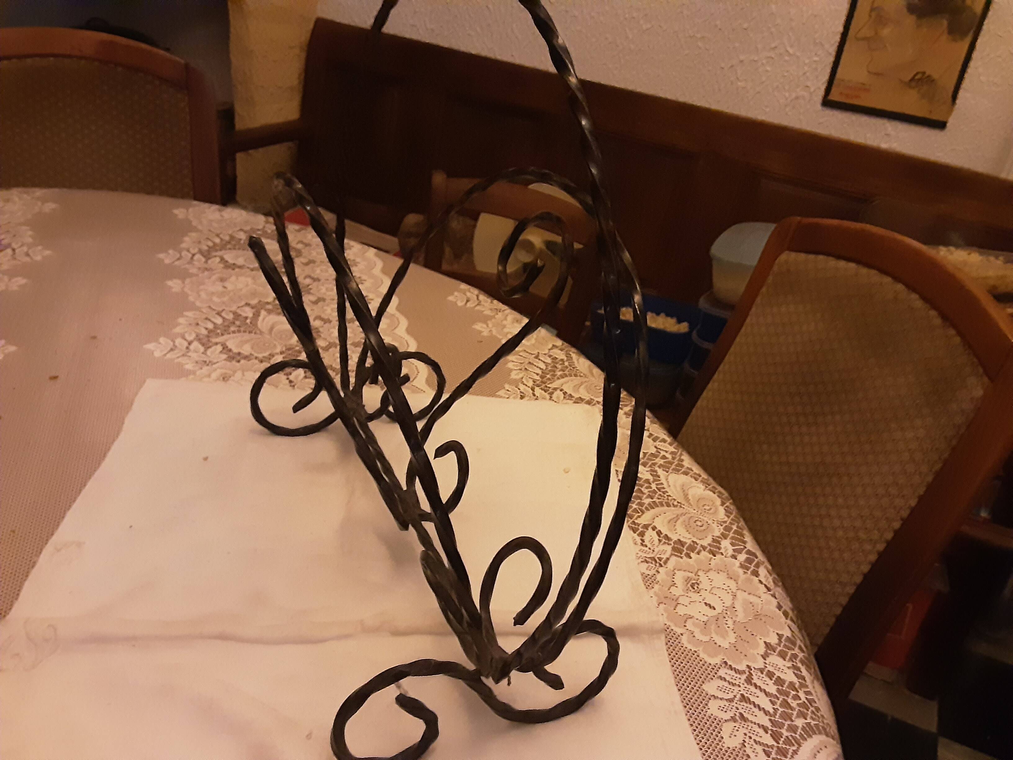 1960s Black Iron Magazine Rack