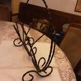 1960s Black Iron Magazine Rack