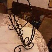 1960s Black Iron Magazine Rack