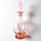 Pair of Rare Vintage Pink Glass Decanters / Empoli / Italy / 1930s
