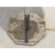 Chrome metal lamp with glass globe, Art Deco style, 20th century period.