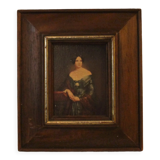 Portrait painting with wooden frame and gilding