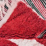 Modern Moroccan rug in red wool with geometric lines 150/250cm