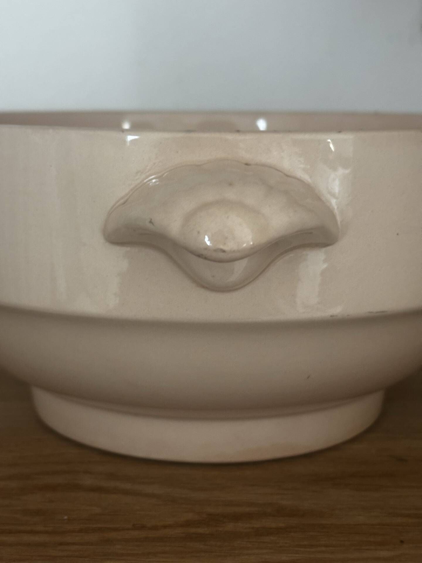 Old pink porcelain soup tureen Digoin