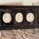 Sculpted ivory portrait suite, England circa 1880, sold in accordance with CITES regulations.