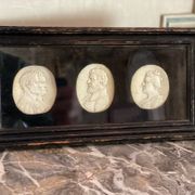 Sculpted ivory portrait suite, England circa 1880, sold in accordance with CITES regulations.
