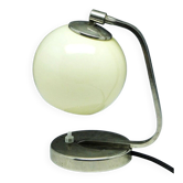 Mid-century glass and metal bedside lamp, 1950s