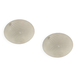 Murano Glass White Swirl Flushmounts Set of 2