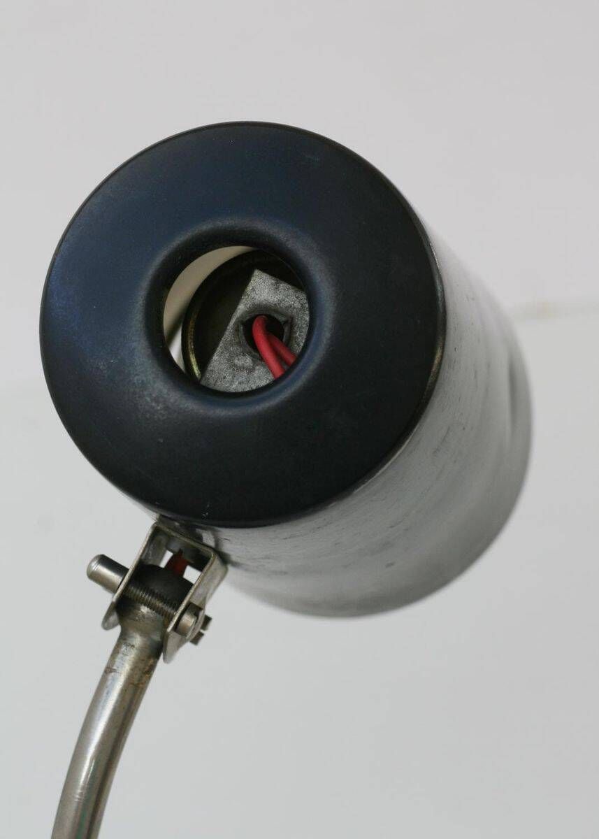 Lampe de table noire des années 60, style milieu de siècle.
