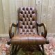 Chesterfield leather rocking chair in Havana.
