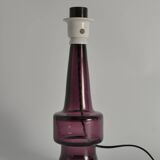 Mid-Century Modern Purple Chrystal Glass Table Lamp by Kosta 1960s