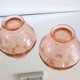 Pair of pink glass bowls