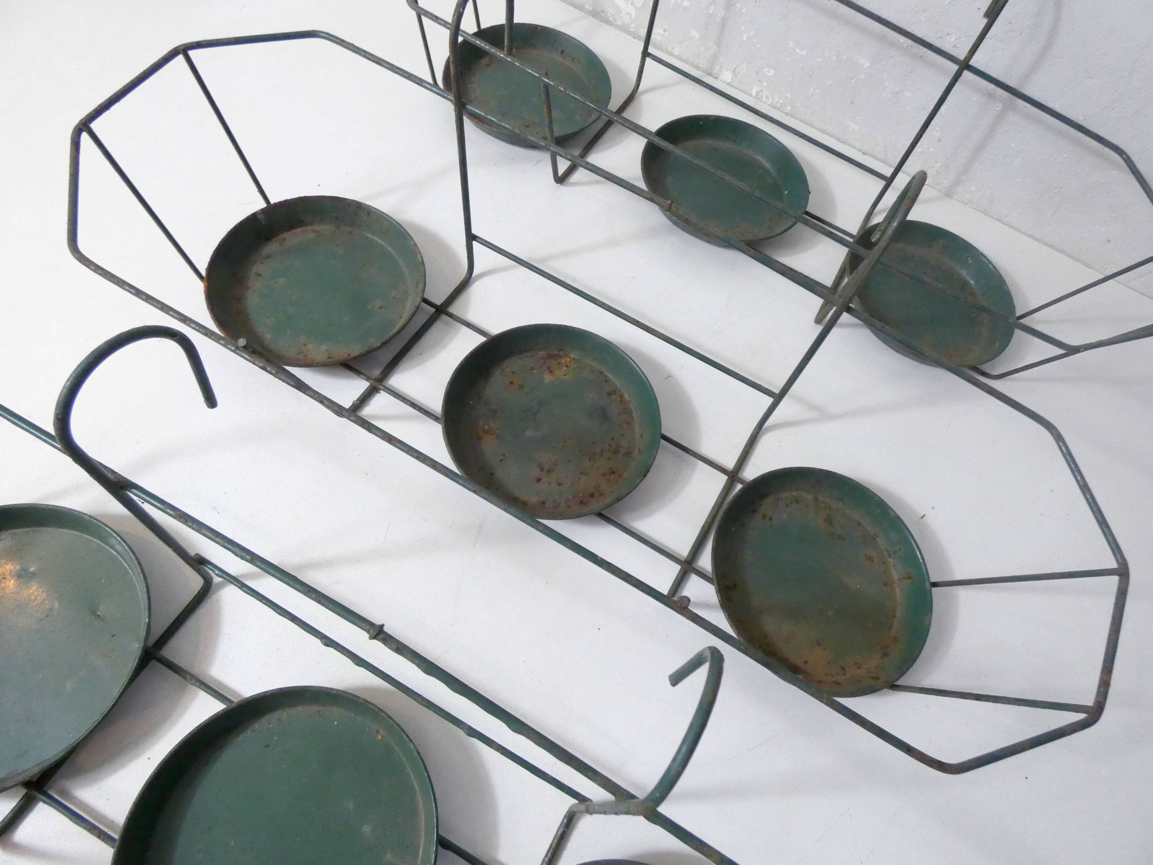 Set of vintage wire metal planters