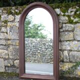 Large rounded wooden mirror, floor mirror, fireplace mirror