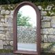 Large rounded wooden mirror, floor mirror, fireplace mirror
