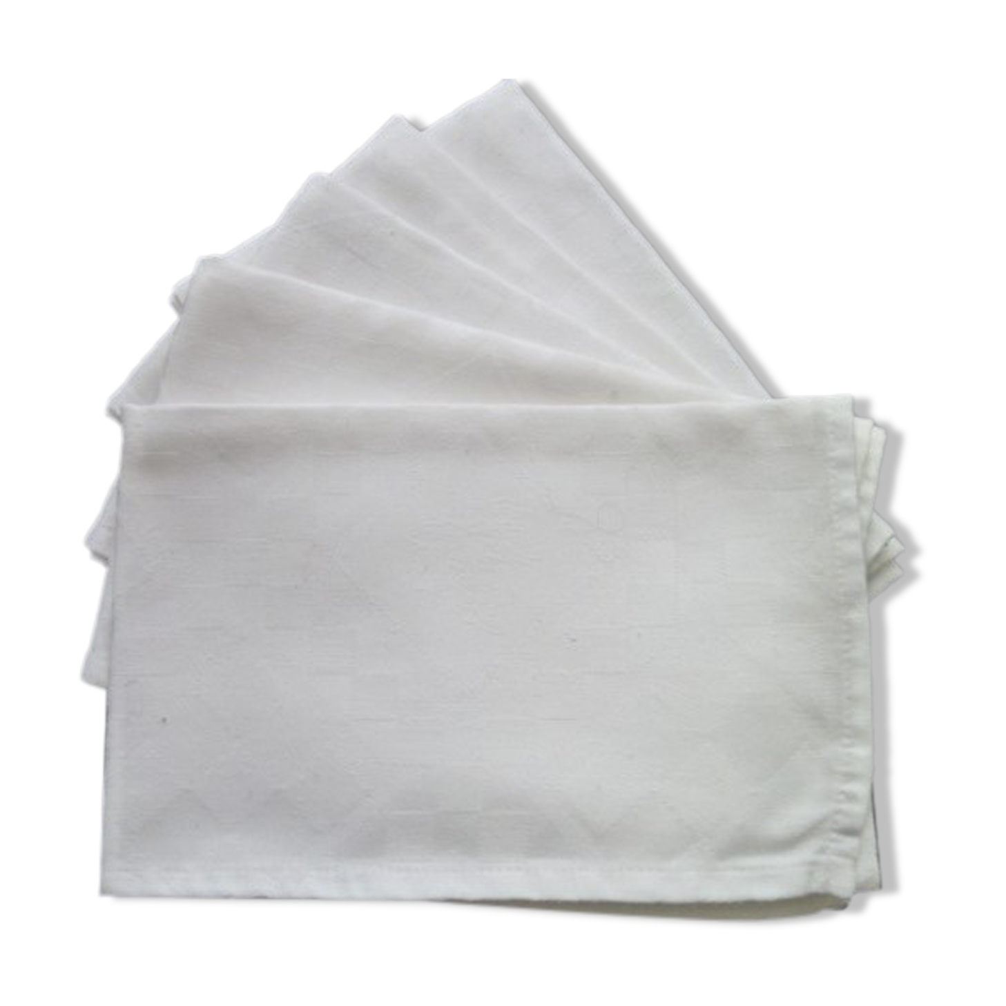 Set of 6 napkins in white cotton 47 x 54 cm