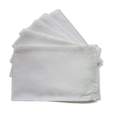 Set de 6 serviettes de table en coton damassé blanc  47 x 54 cm