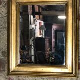 Patinated gilded wooden mirror  29x22cm