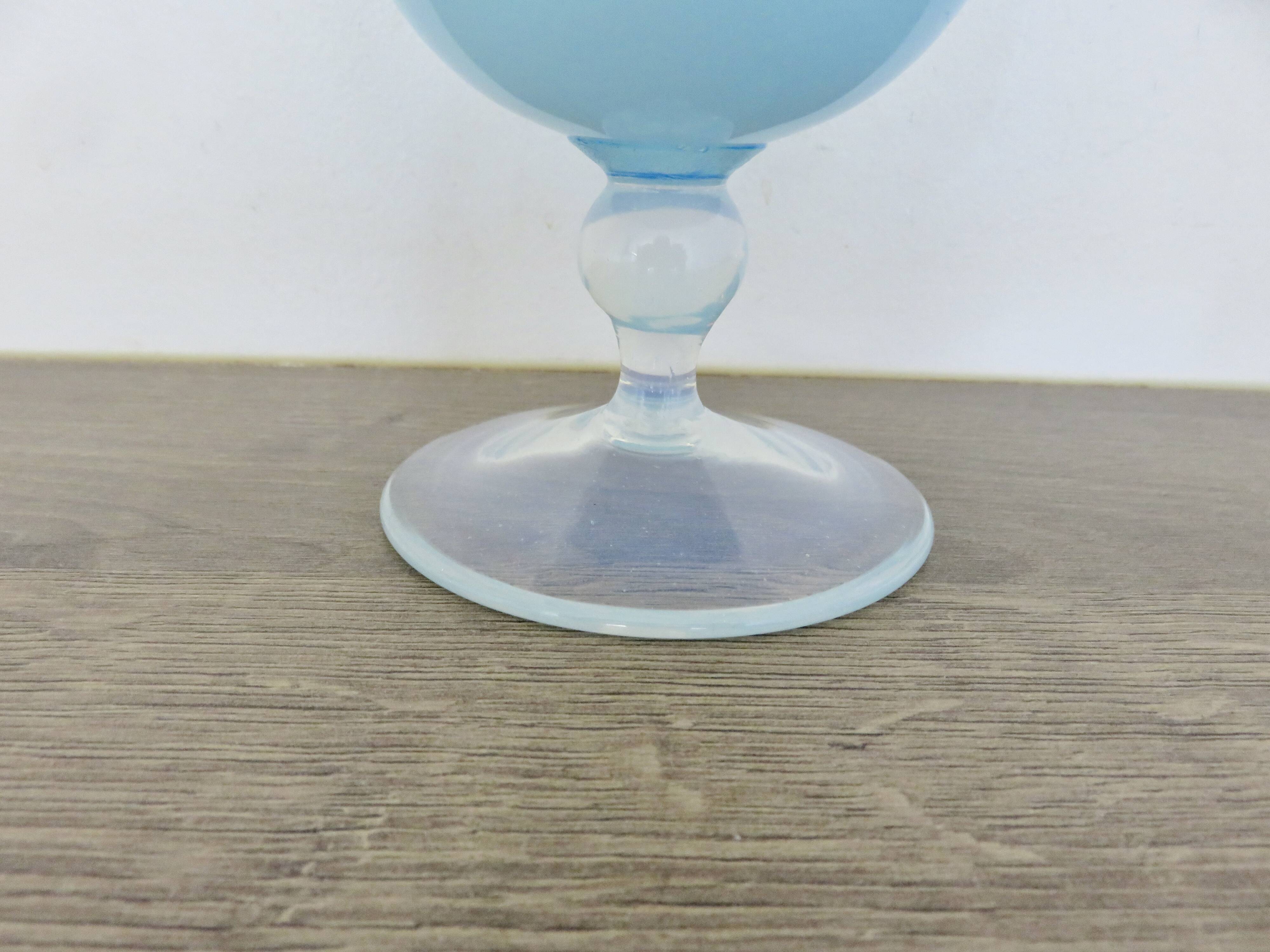 Pale blue opaline vase, opalescent glass, 1960s 70s