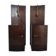Paire de tables de chevets Art Déco éclairées en bois et laiton
