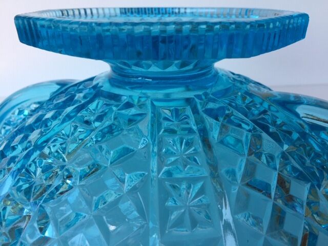Blue glass fruit cup