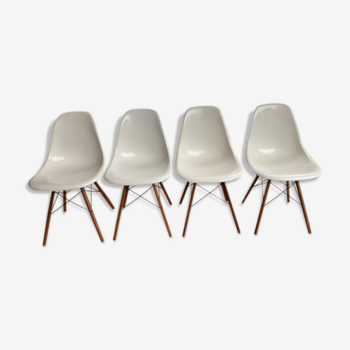 Set of 4 original Eames DSW chairs