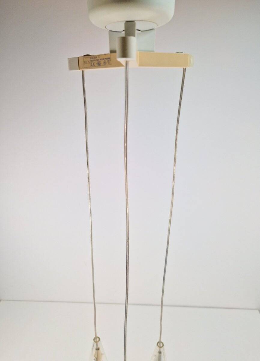 Italian Glass Fucsia 3 Pendant Lamp by Achille Castiglioni for Flos