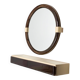 Miroir Space Age avec étagère et tiroirs France années 70