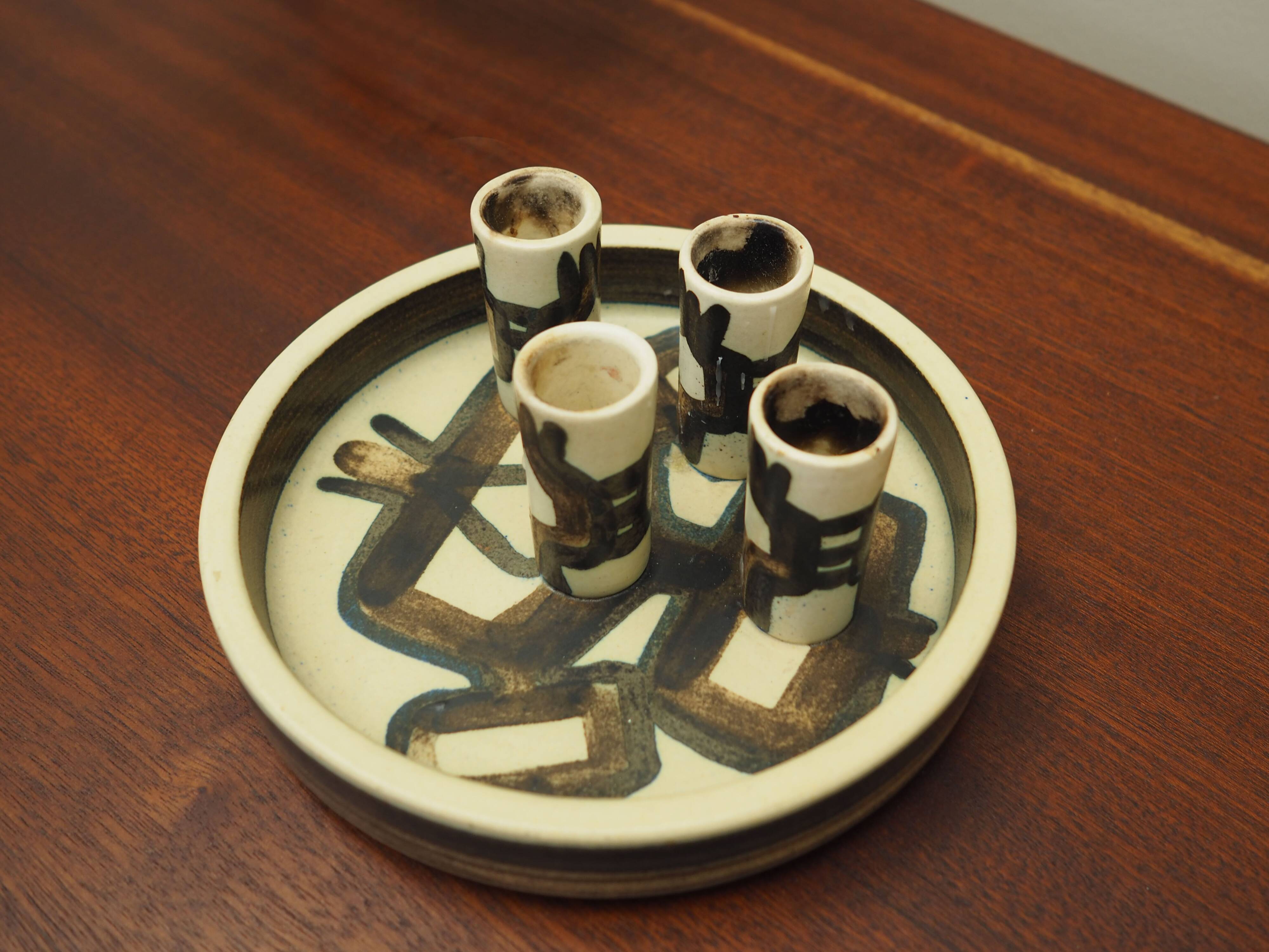 Bougeoir en céramique, design danois, années 1970, production : Danemark