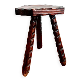 Hexagonal brutalist tripod stool