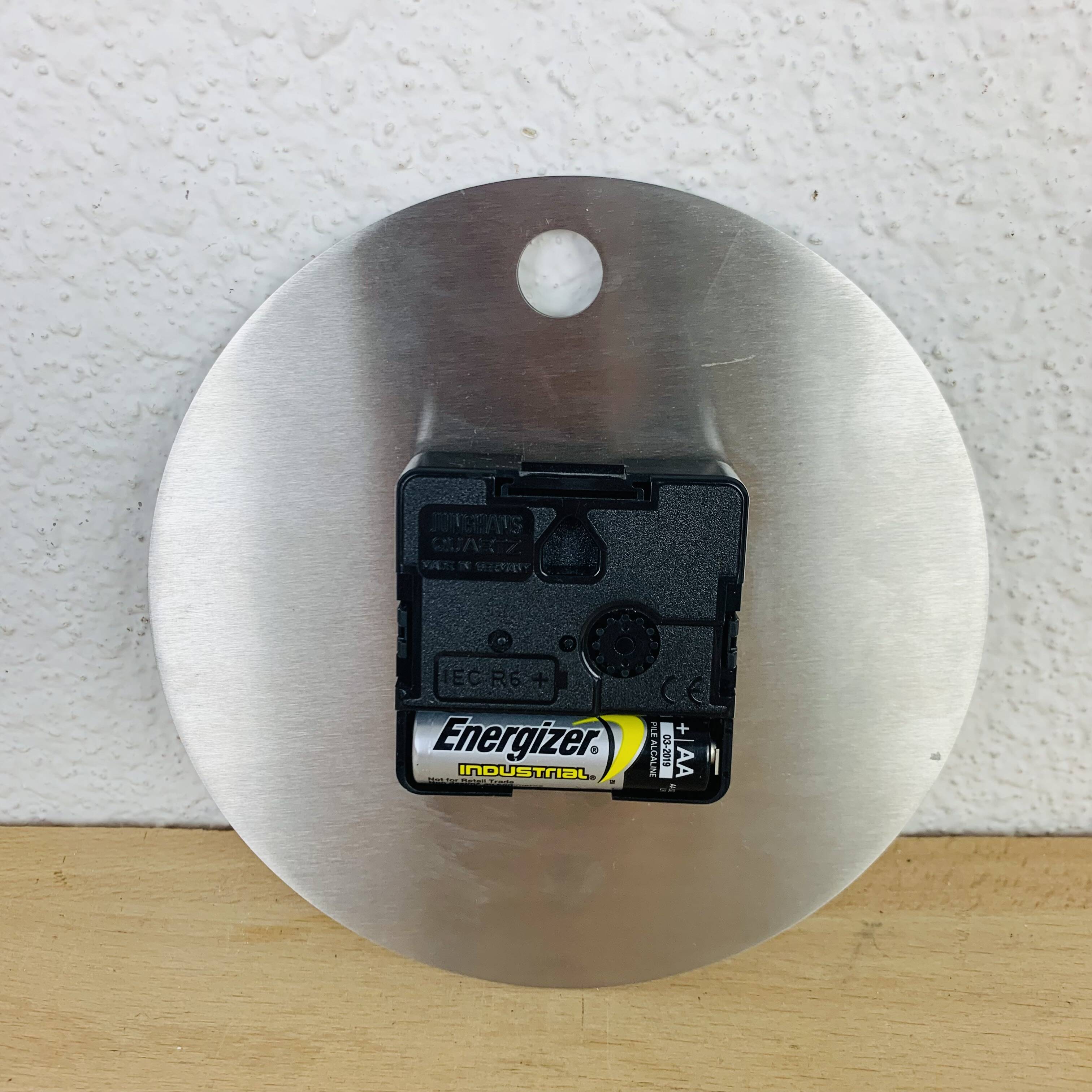 Cristel Panoply model clock, brushed stainless steel