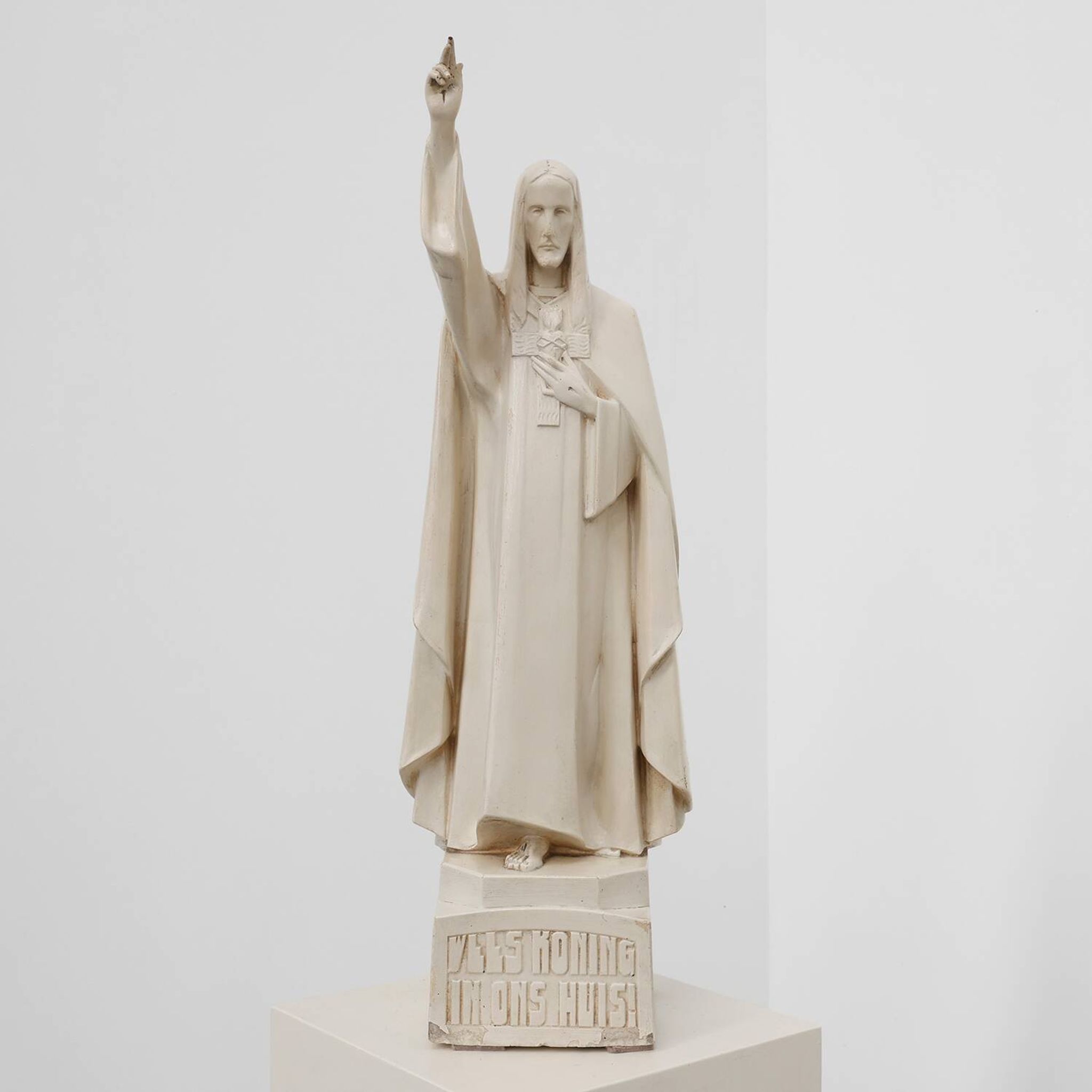 “Christ King in Our Home” Plaster Statue, Belgium, ca. 1920