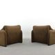 Pair of Maralunga Lounge Chairs by Vico Magistretti for Cassina, Italy