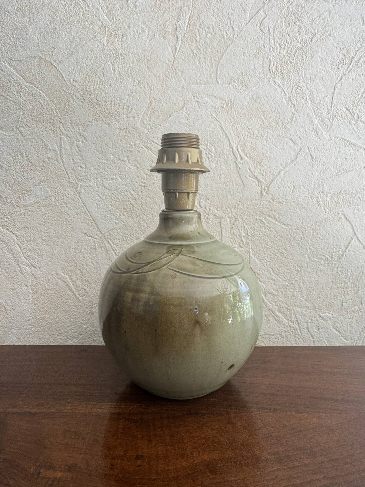 Base de lampe en grès émaillé par Jacques Vilain