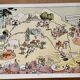 Old illustrated map of Gascony Béarn Basque Country 1929 - JP Pinchon