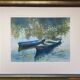 Watercolor painting "the boats under the trees" by togla leris + frame