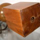 Pied de lampe moderniste Philippe Barbier en bois et métal chromé XX ème